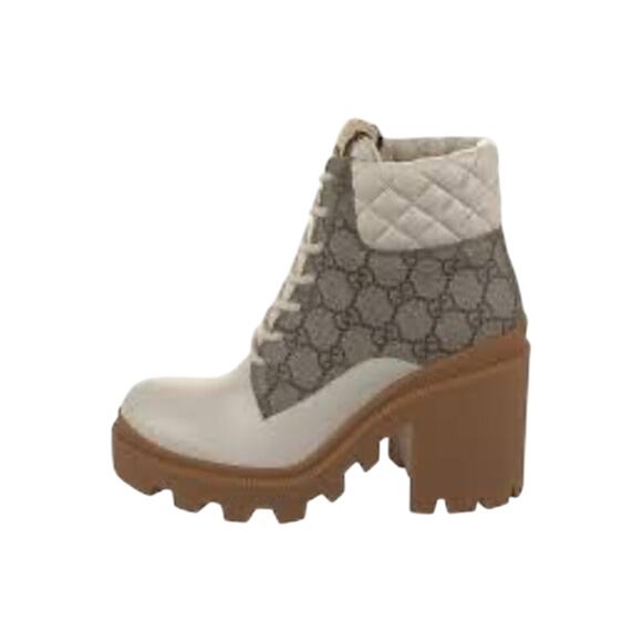 Gucci NIB GG Supreme Combat Boots in White Size 40.5 - Picture 1 of 16